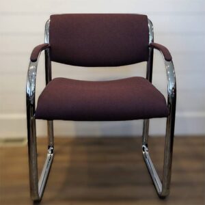 Steelcase Chrome & Orchid Office Armchairs