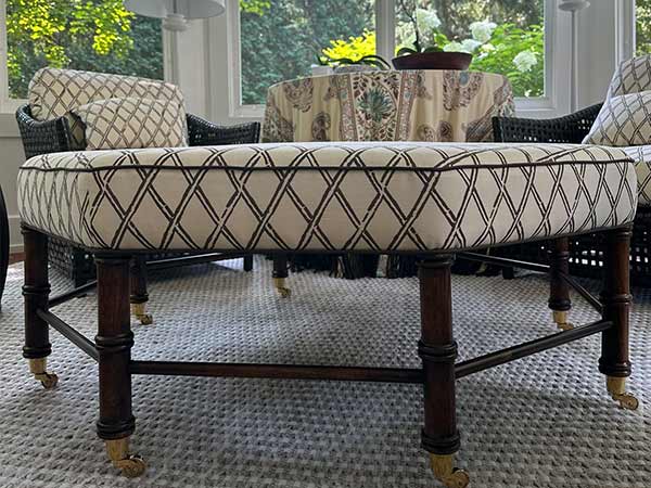 A custom built ottoman and table