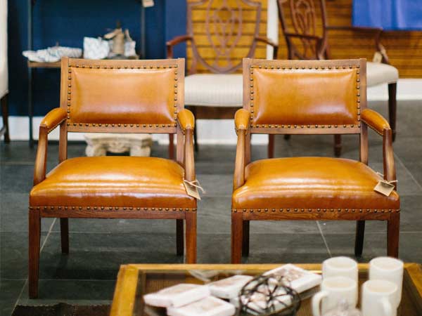 Two leather office chairs